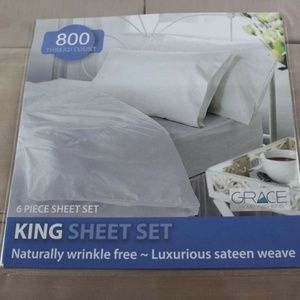 Sateen King Sheet Set 6 Pieces 800 Thread Count